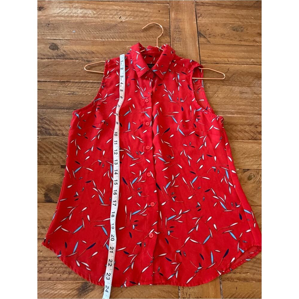 Banana Republic Red Sleeveless Printed Top classic fit - Picture 5 of 6
